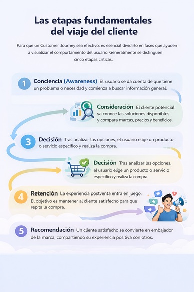 Las etapas fundamentales del viaje del cliente